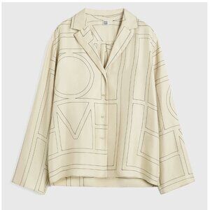 Monogram silk pj top ivory